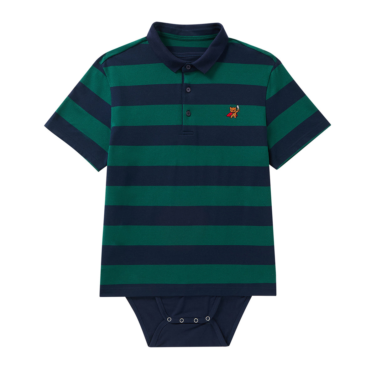 Teddy Navy/Green Striped Polo