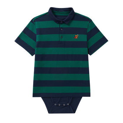 Teddy Navy/Green Striped Polo