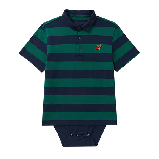 Teddy Navy/Green Striped Polo