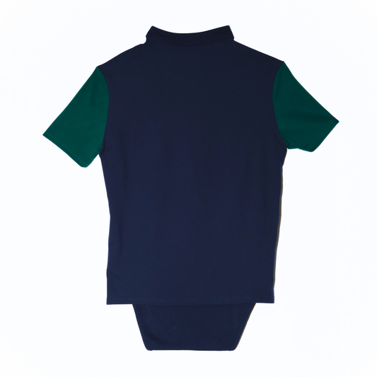 Teddy Navy Polo Snapsuit