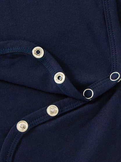 Teddy Navy/Green Striped Polo Snapsuit